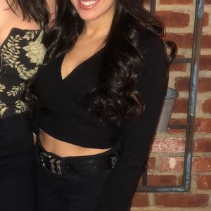 Black Wrap Crop top